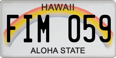 HI license plate FIM059
