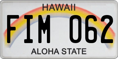 HI license plate FIM062
