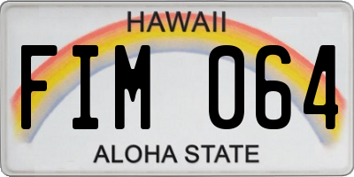 HI license plate FIM064