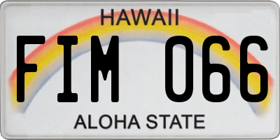 HI license plate FIM066