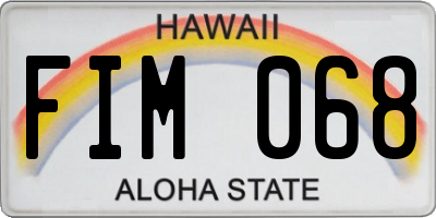 HI license plate FIM068