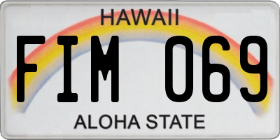 HI license plate FIM069