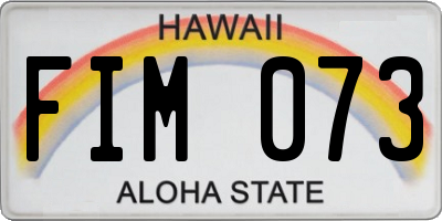 HI license plate FIM073