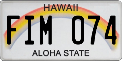 HI license plate FIM074