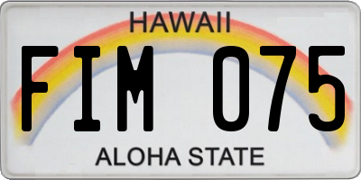 HI license plate FIM075