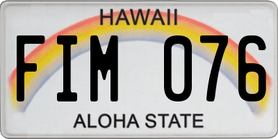HI license plate FIM076