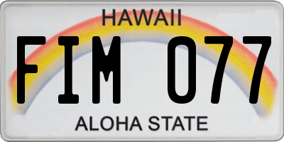 HI license plate FIM077