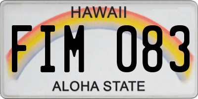 HI license plate FIM083