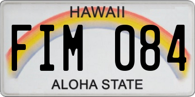 HI license plate FIM084