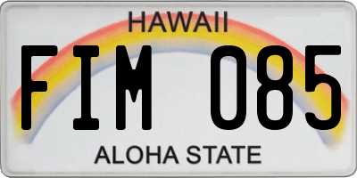 HI license plate FIM085