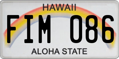 HI license plate FIM086