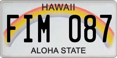 HI license plate FIM087