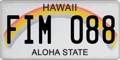 HI license plate FIM088