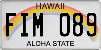HI license plate FIM089