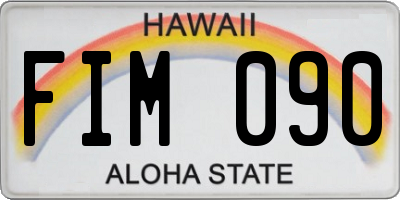 HI license plate FIM090