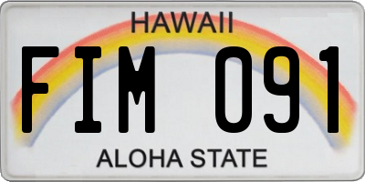 HI license plate FIM091