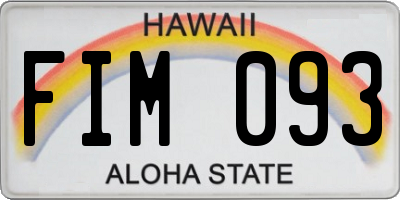 HI license plate FIM093