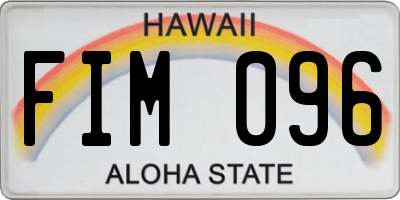 HI license plate FIM096
