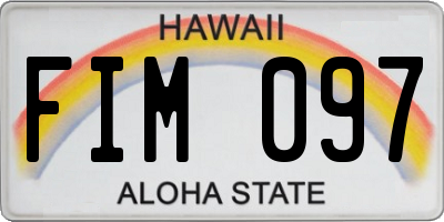 HI license plate FIM097