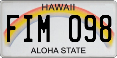 HI license plate FIM098