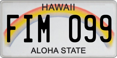 HI license plate FIM099