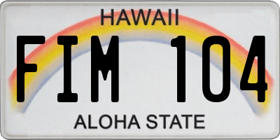 HI license plate FIM104