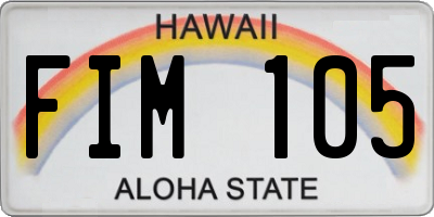 HI license plate FIM105