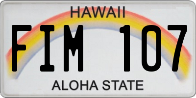 HI license plate FIM107