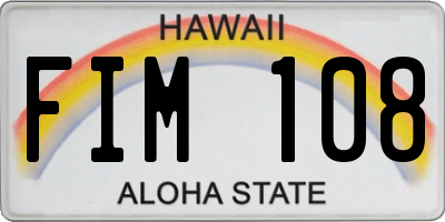 HI license plate FIM108