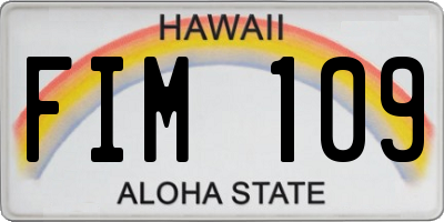 HI license plate FIM109