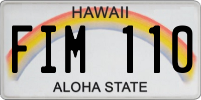 HI license plate FIM110