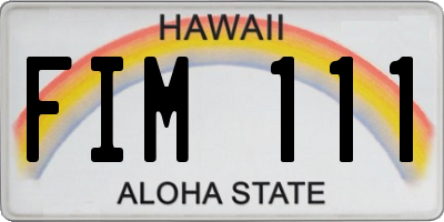 HI license plate FIM111