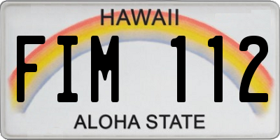 HI license plate FIM112