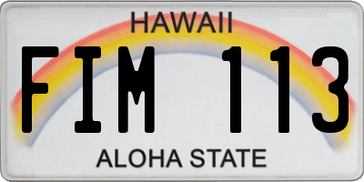 HI license plate FIM113