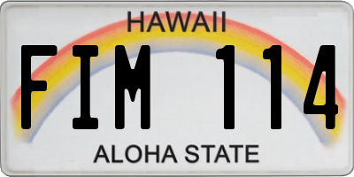 HI license plate FIM114