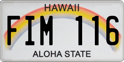 HI license plate FIM116