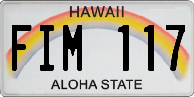 HI license plate FIM117