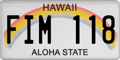 HI license plate FIM118