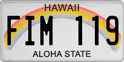 HI license plate FIM119