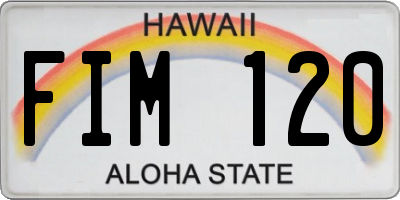 HI license plate FIM120