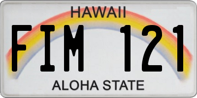 HI license plate FIM121