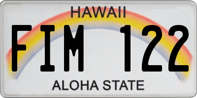 HI license plate FIM122