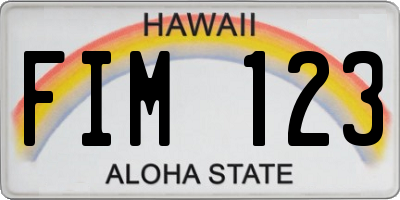 HI license plate FIM123