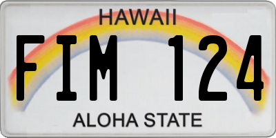 HI license plate FIM124