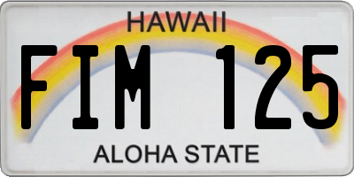 HI license plate FIM125