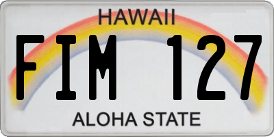HI license plate FIM127