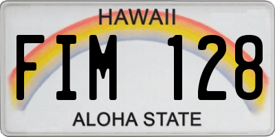 HI license plate FIM128
