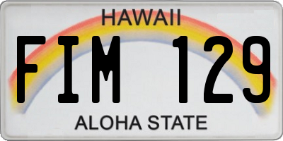 HI license plate FIM129