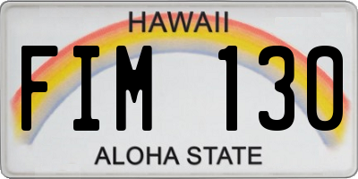 HI license plate FIM130