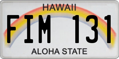 HI license plate FIM131